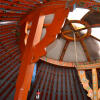Interior ceiling of a Mongolian ger with toono crown window